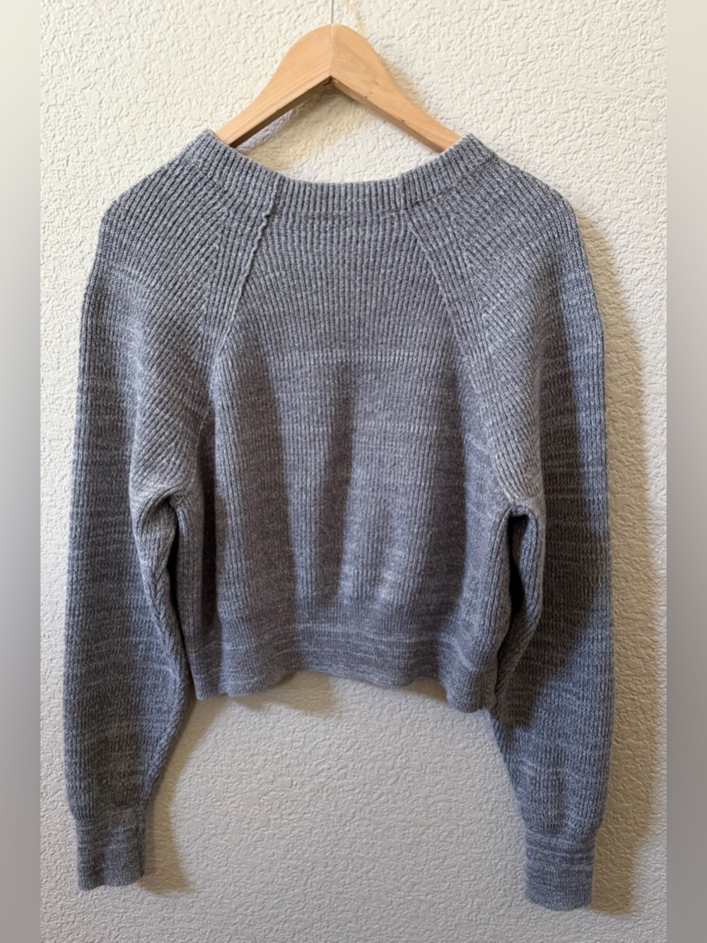 Free People Size Small Too Good Knit Sweater Gray Cotton Blend